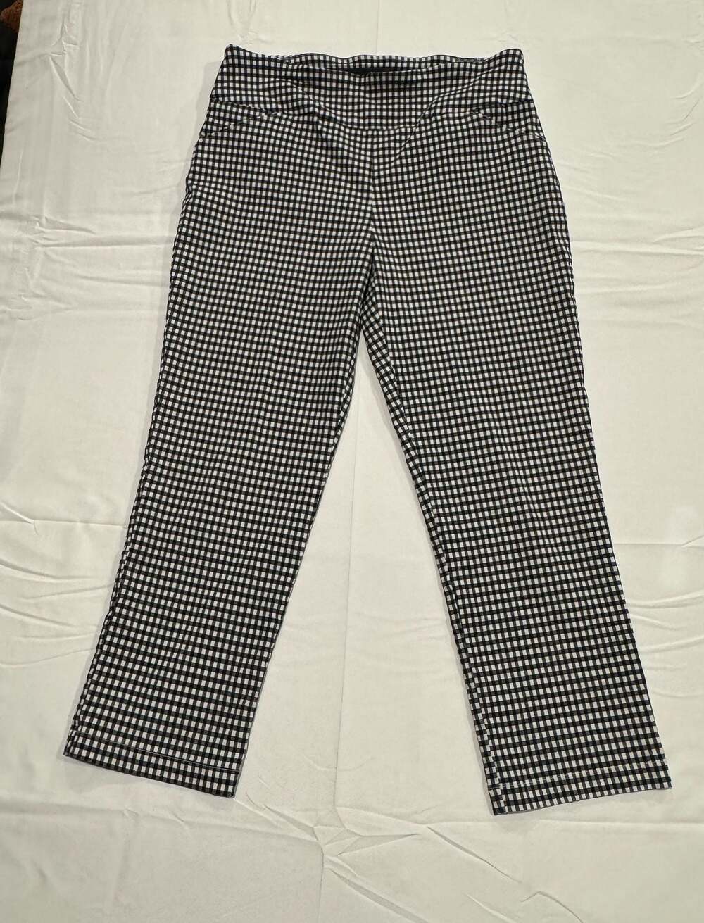 Versona Modern Black and White Gingham Pull-On Pants Size 8 Y2K